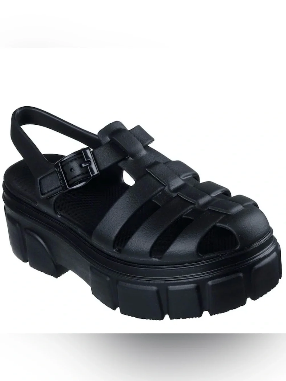 Skechers Foamies Cher Headliner Black Platform Fisherman Sandals 8 Y2K 90’s Goth
